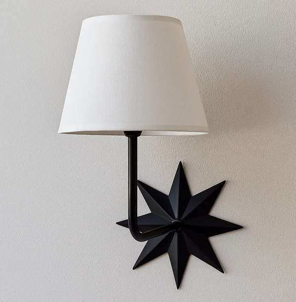 Étoile – Star Matte Black Metal Sconce & Shade
